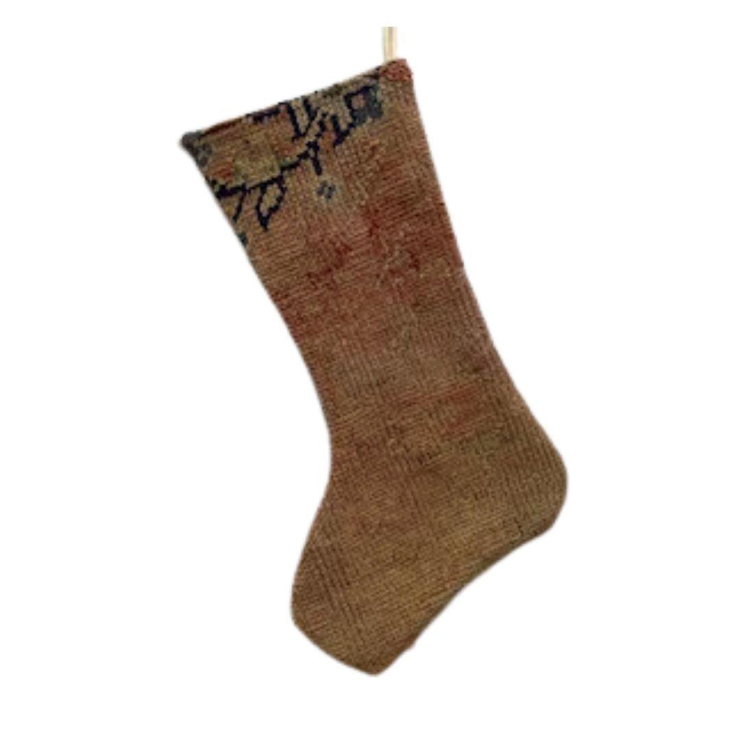 Christmas Stocking Made from Vintage Turkish Rugs - Signastyle Boutique