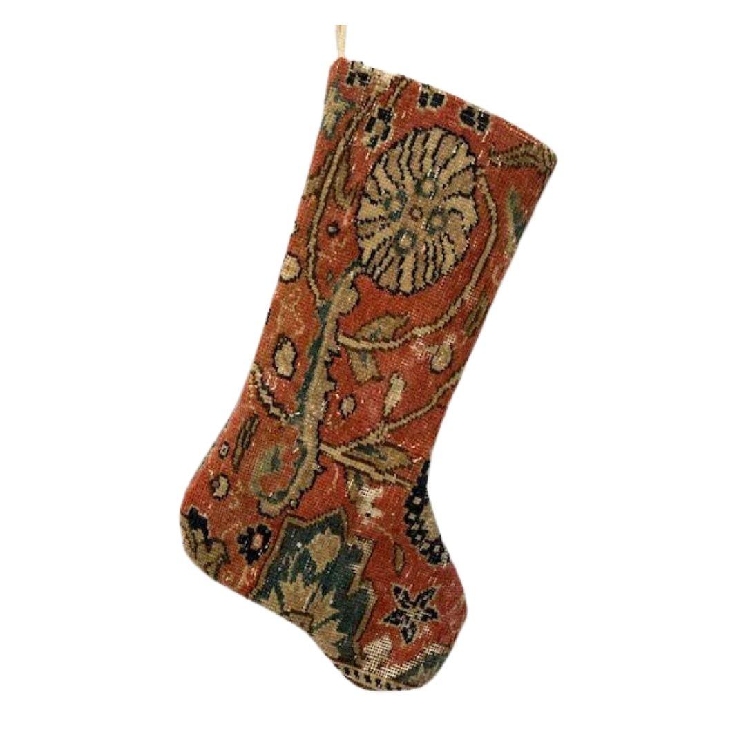 Christmas Stocking Made from Vintage Turkish Rugs - Signastyle Boutique