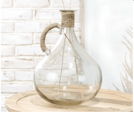 13" Clear Bottle w/Jute Accent - Signastyle Boutique