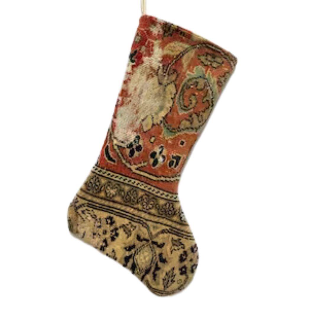 Christmas Stocking Made from Vintage Turkish Rugs - Signastyle Boutique
