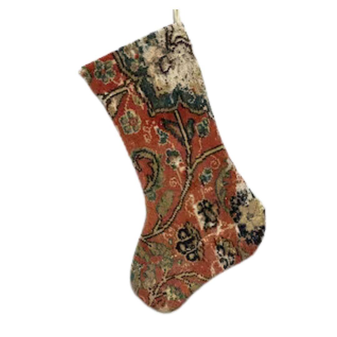 Christmas Stocking Made from Vintage Turkish Rugs - Signastyle Boutique
