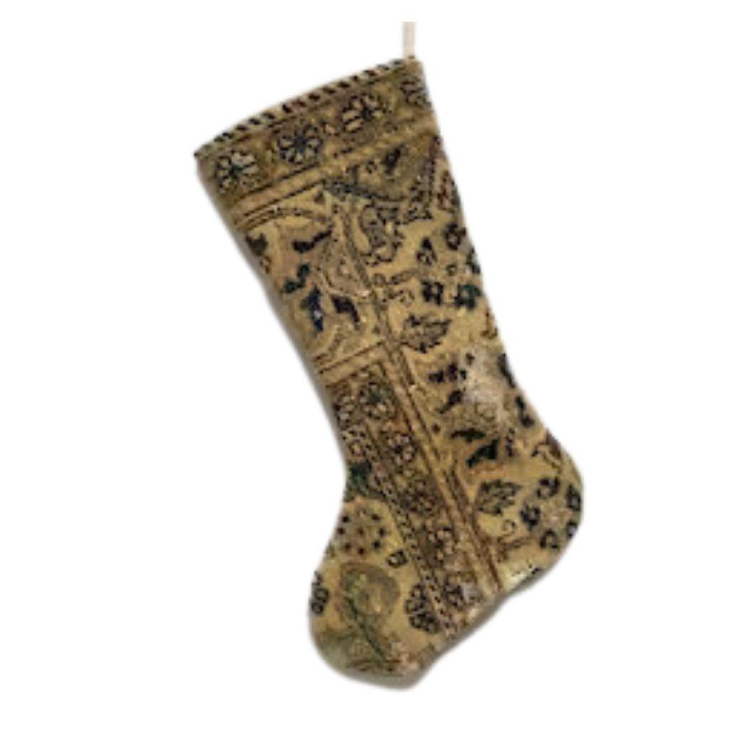 Christmas Stocking Made from Vintage Turkish Rugs - Signastyle Boutique