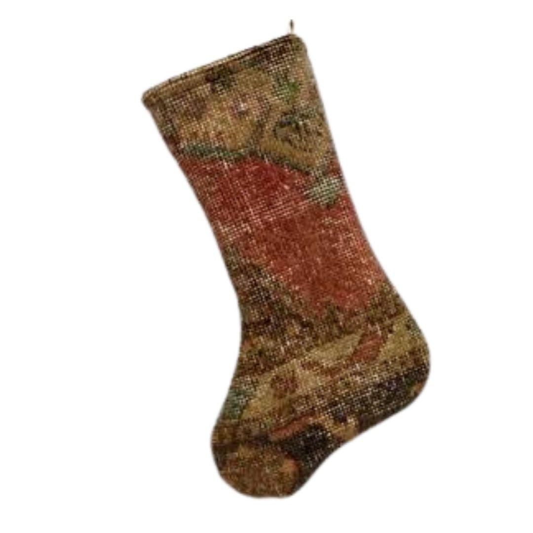 Christmas Stocking Made from Vintage Turkish Rugs - Signastyle Boutique
