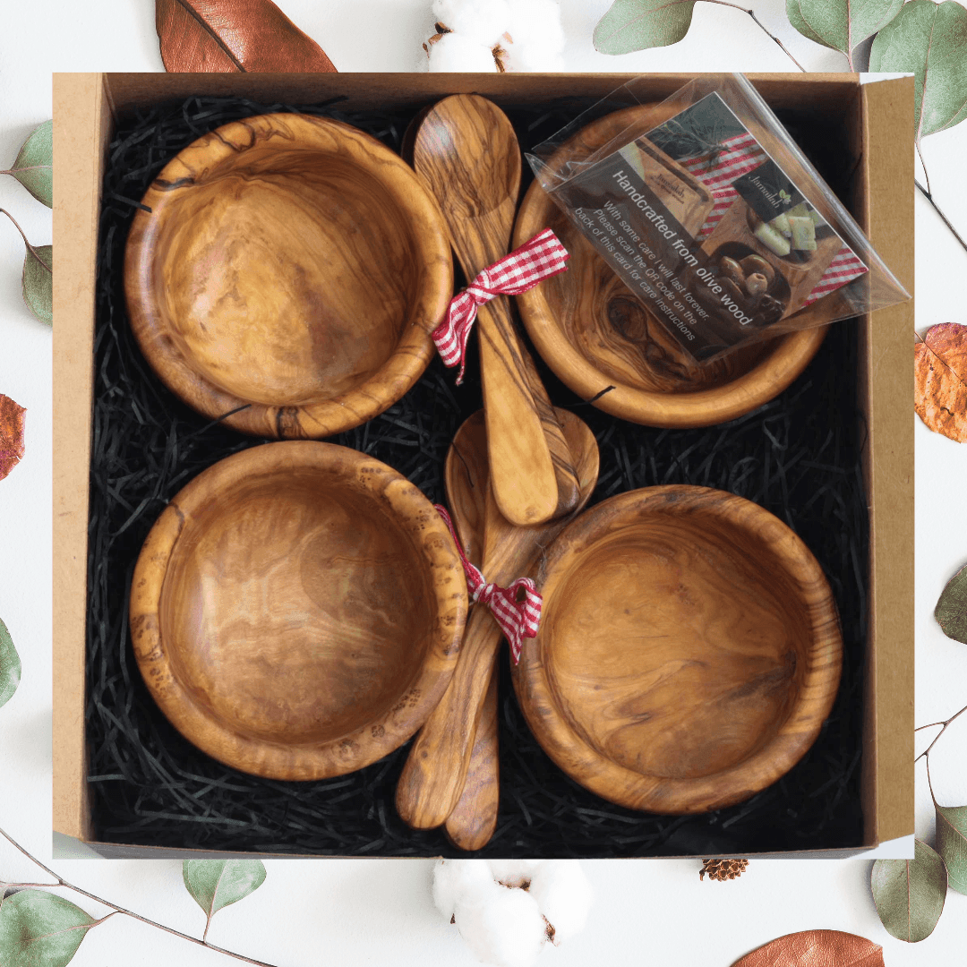 Tapas Bowl Olive Wood Gift Set - Signastyle Boutique