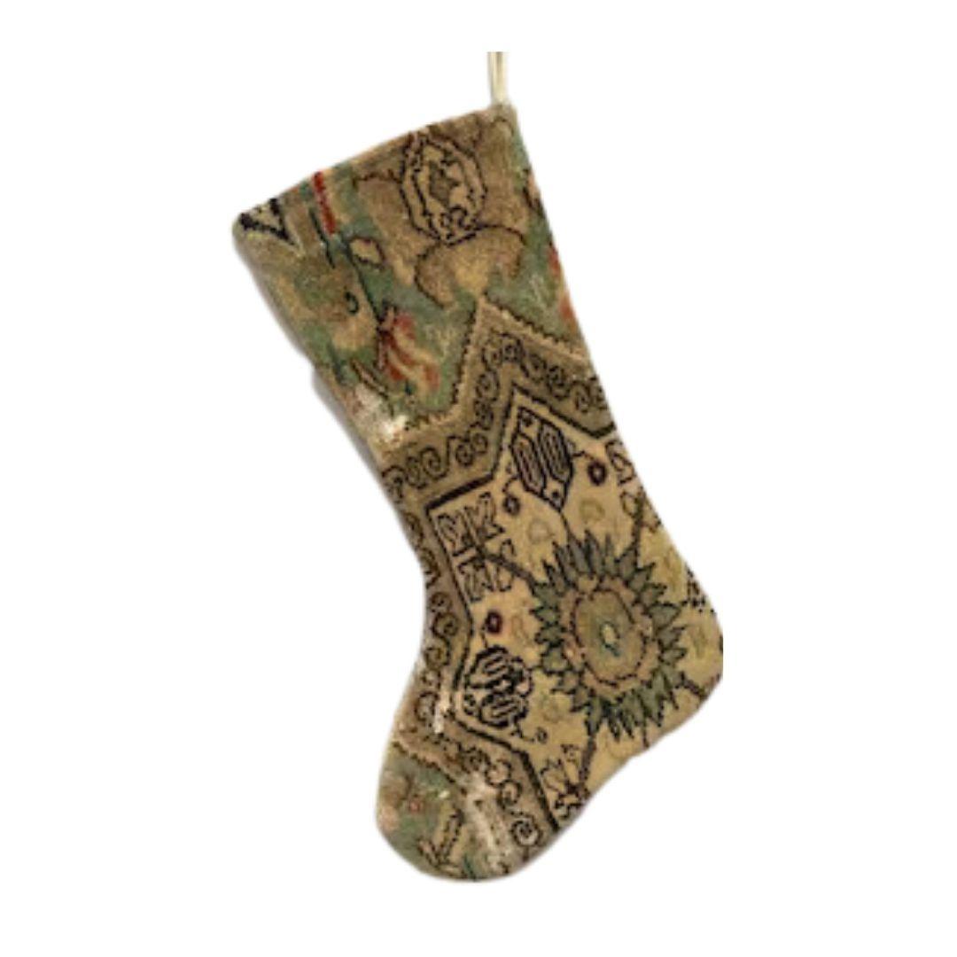 Christmas Stocking Made from Vintage Turkish Rugs - Signastyle Boutique