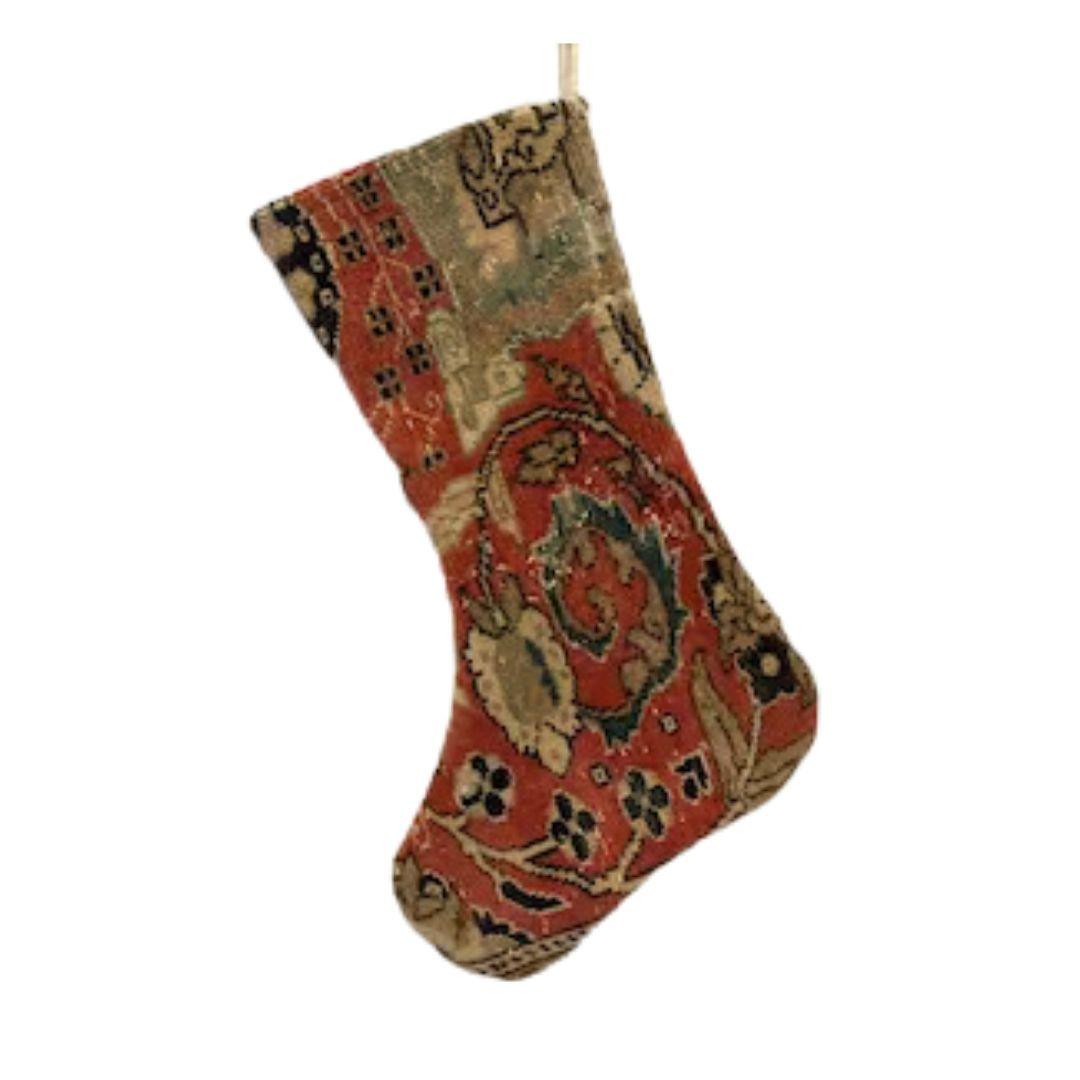 Christmas Stocking Made from Vintage Turkish Rugs - Signastyle Boutique