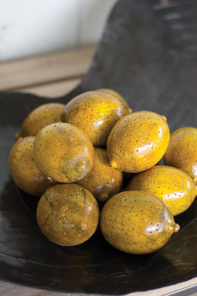 One Dozen Hand Carved Wooden Lemons