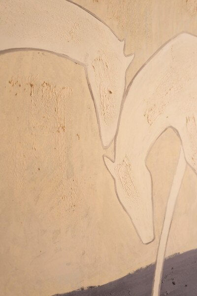 Framed Painting Three White Horses