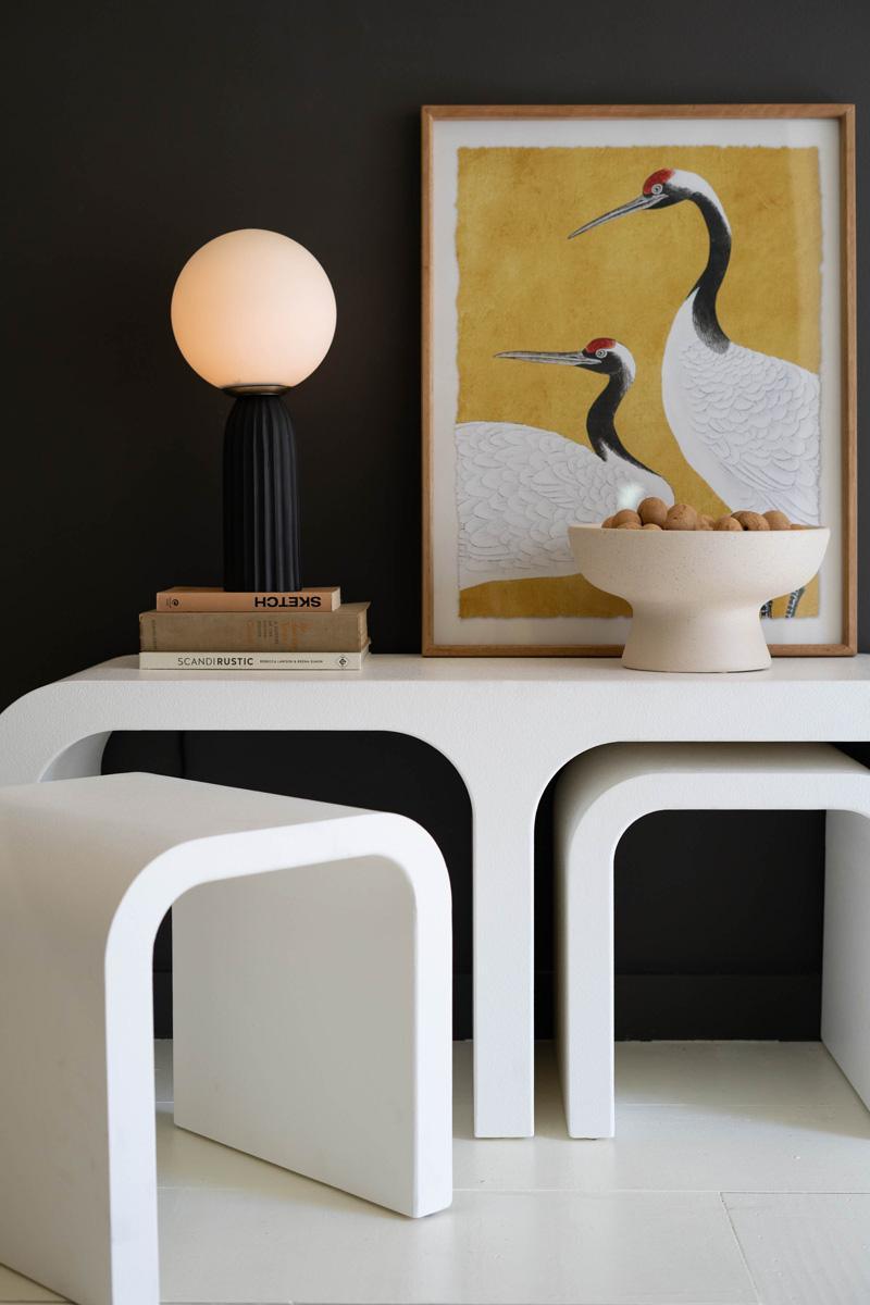 White Wood Rectangle Coffee Table W Nesting Accent Tables