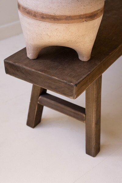 Wood Bench Dark Brown