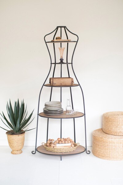 Metal And Wood Mannequin With Shelves