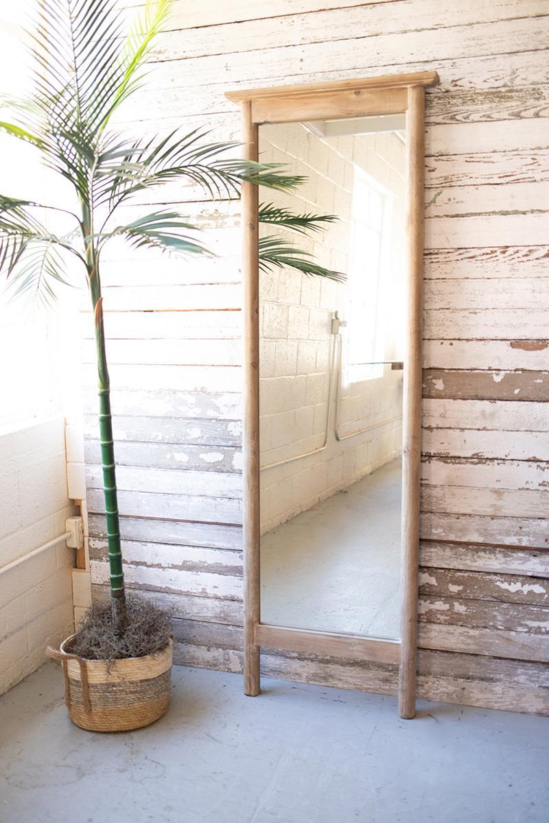 Tall Wood Framed Floor Mirror