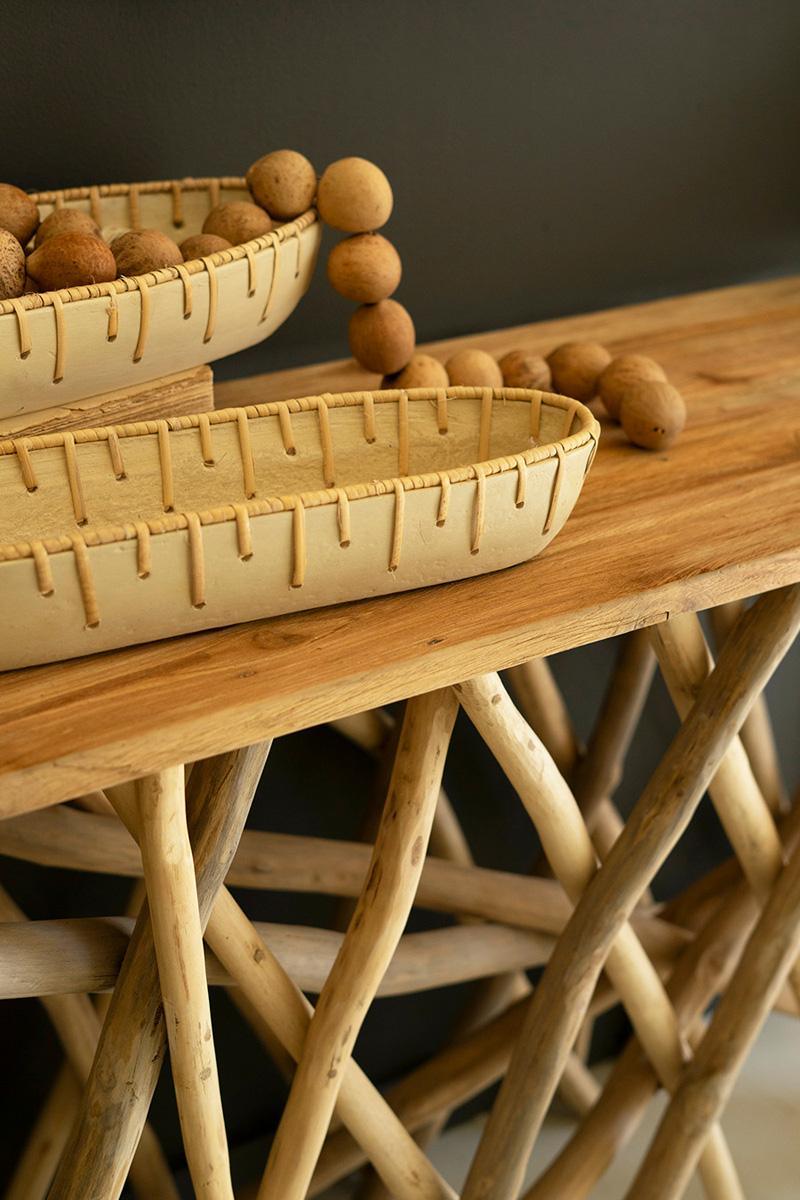 Repurposed Teak Wood Branches Console Table