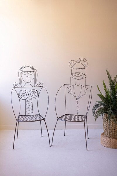 Set Of Two Iron Man And Woman Chairs