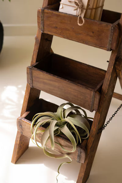 Three Tiered Wooden Brick Mold Display Stand