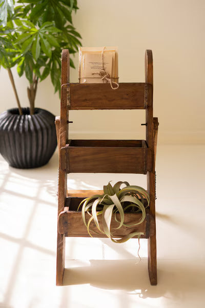 Three Tiered Wooden Brick Mold Display Stand