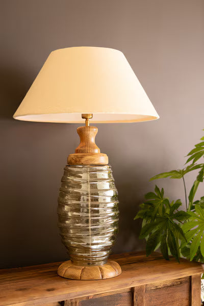 Glass And Wood Table Lamp Base