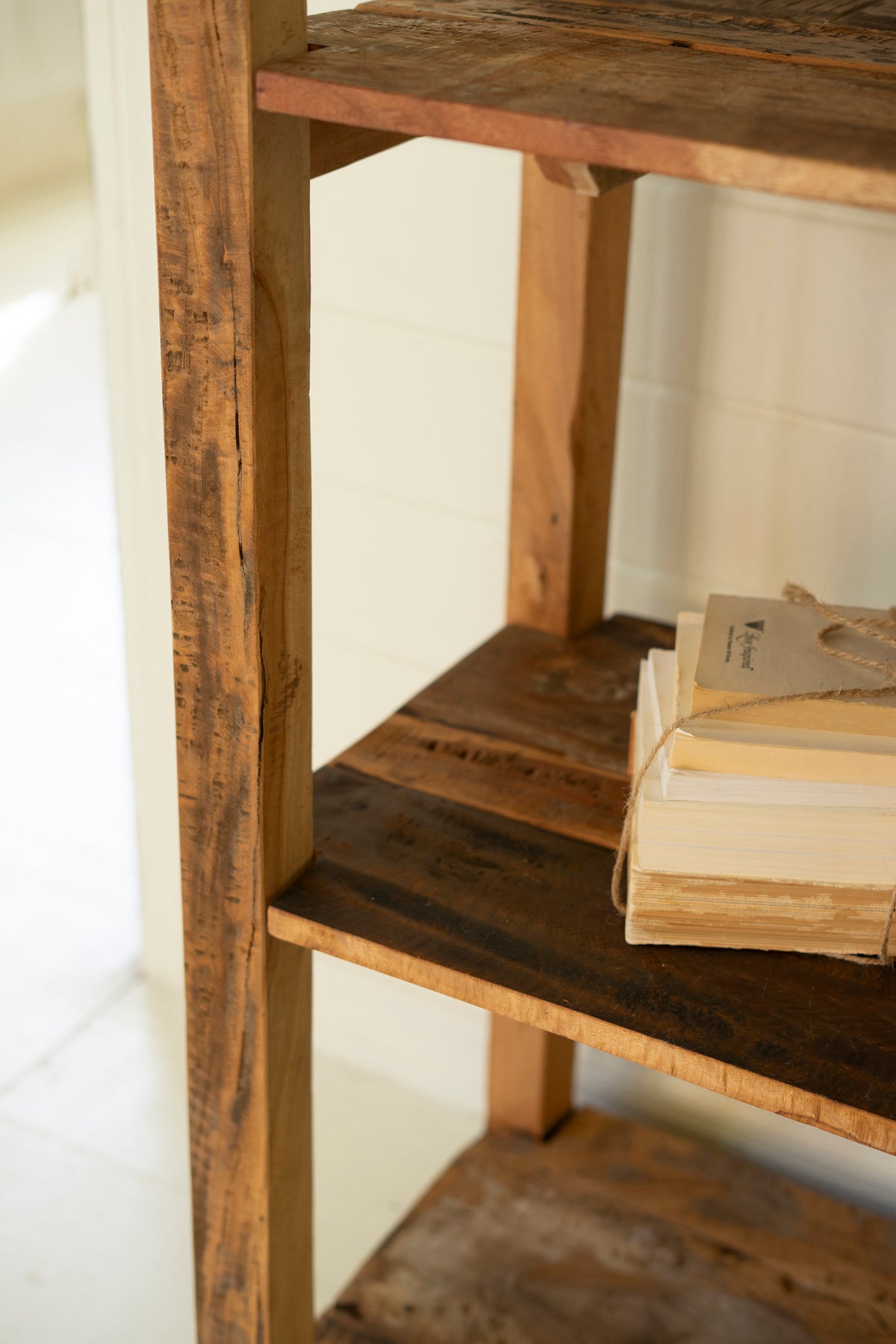 Set Of Three Recycled Wood Shelving Units
