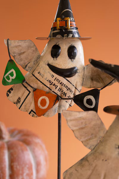 Set Of Two Recycled Iron Flying Ghost