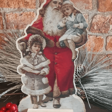 Vintage Santa with Children - Red - Signastyle Boutique