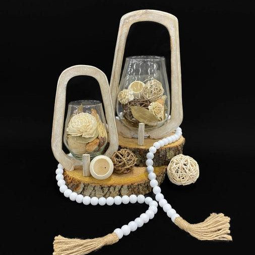 Distressed White Lantern - Signastyle Boutique