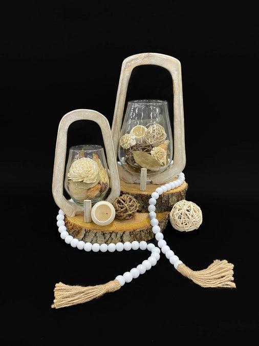 Distressed White Lantern - Signastyle Boutique