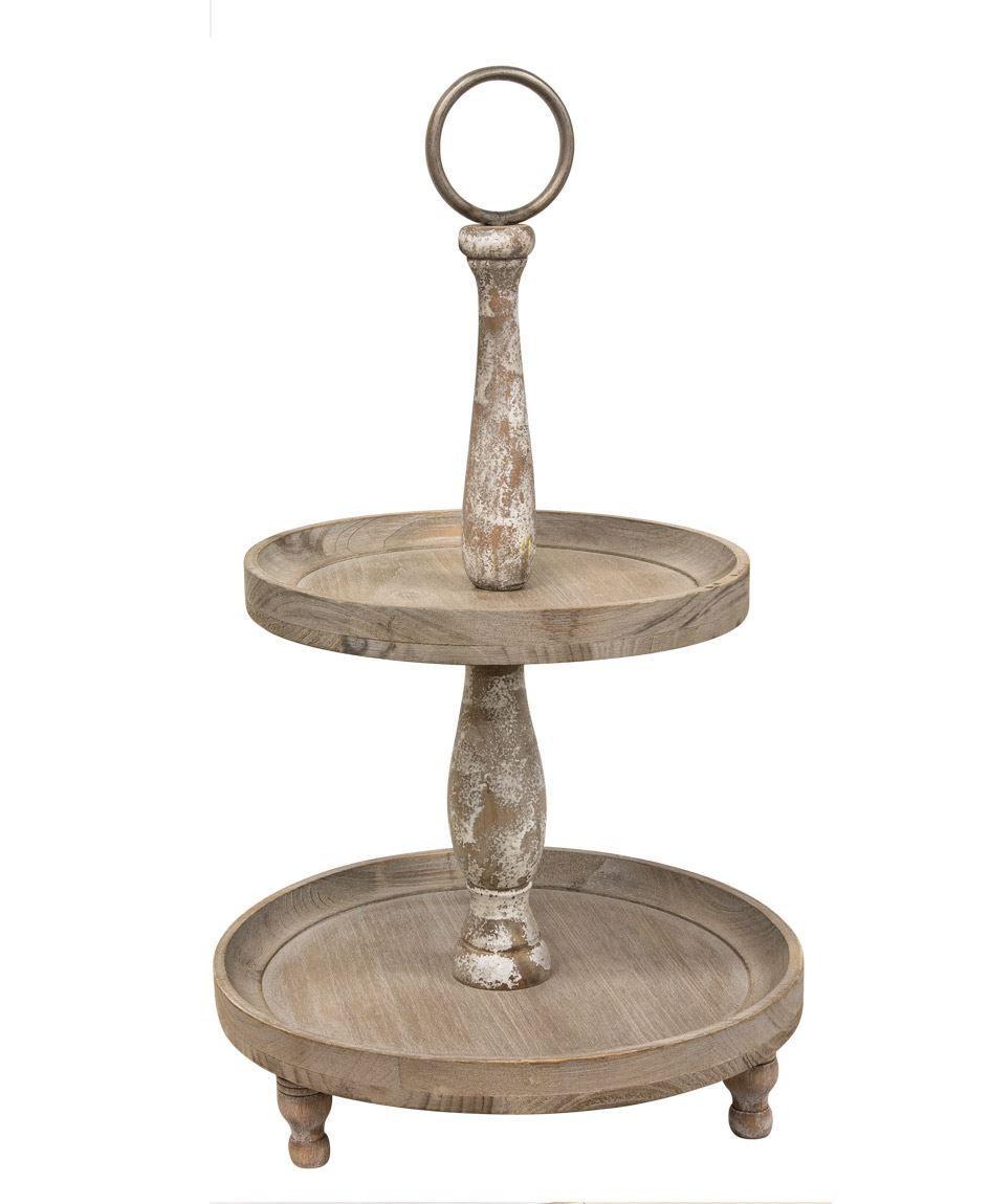 Two-Tier Decorative Wood Tray - Signastyle Boutique