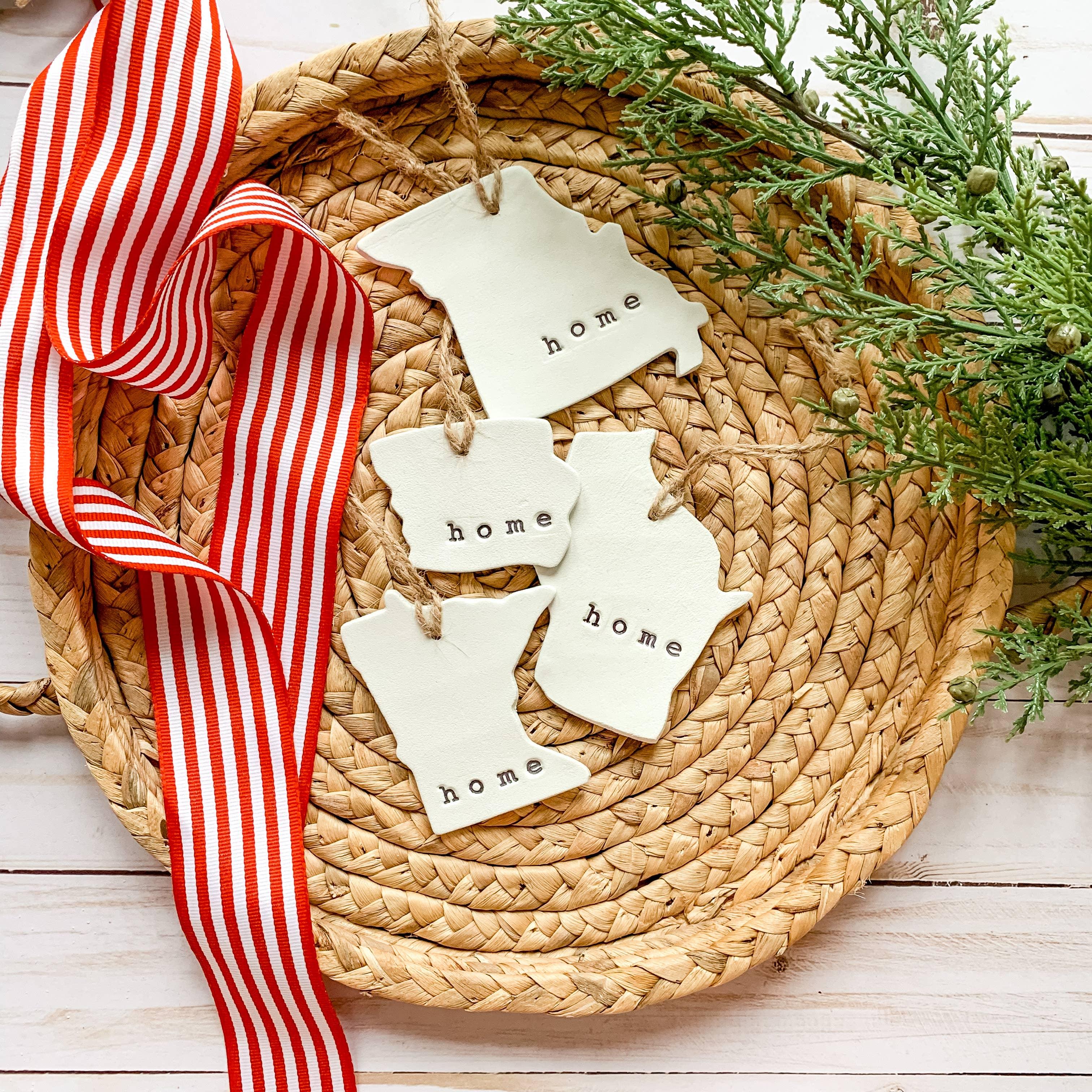 Hand Stamped Clay State Ornament: Kentucky - Signastyle Boutique