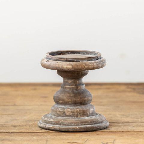 Aged Wood Pillar Candle Holders - Signastyle Boutique