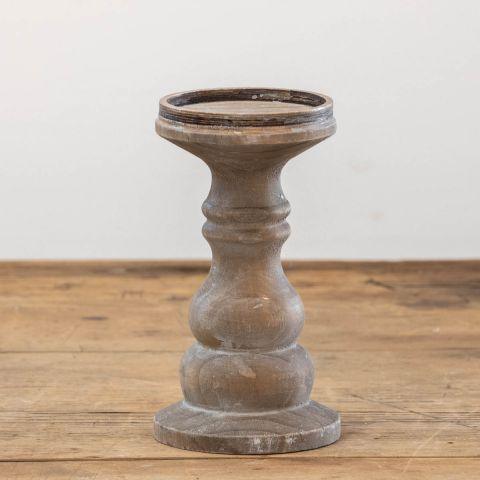 Aged Wood Pillar Candle Holders - Signastyle Boutique