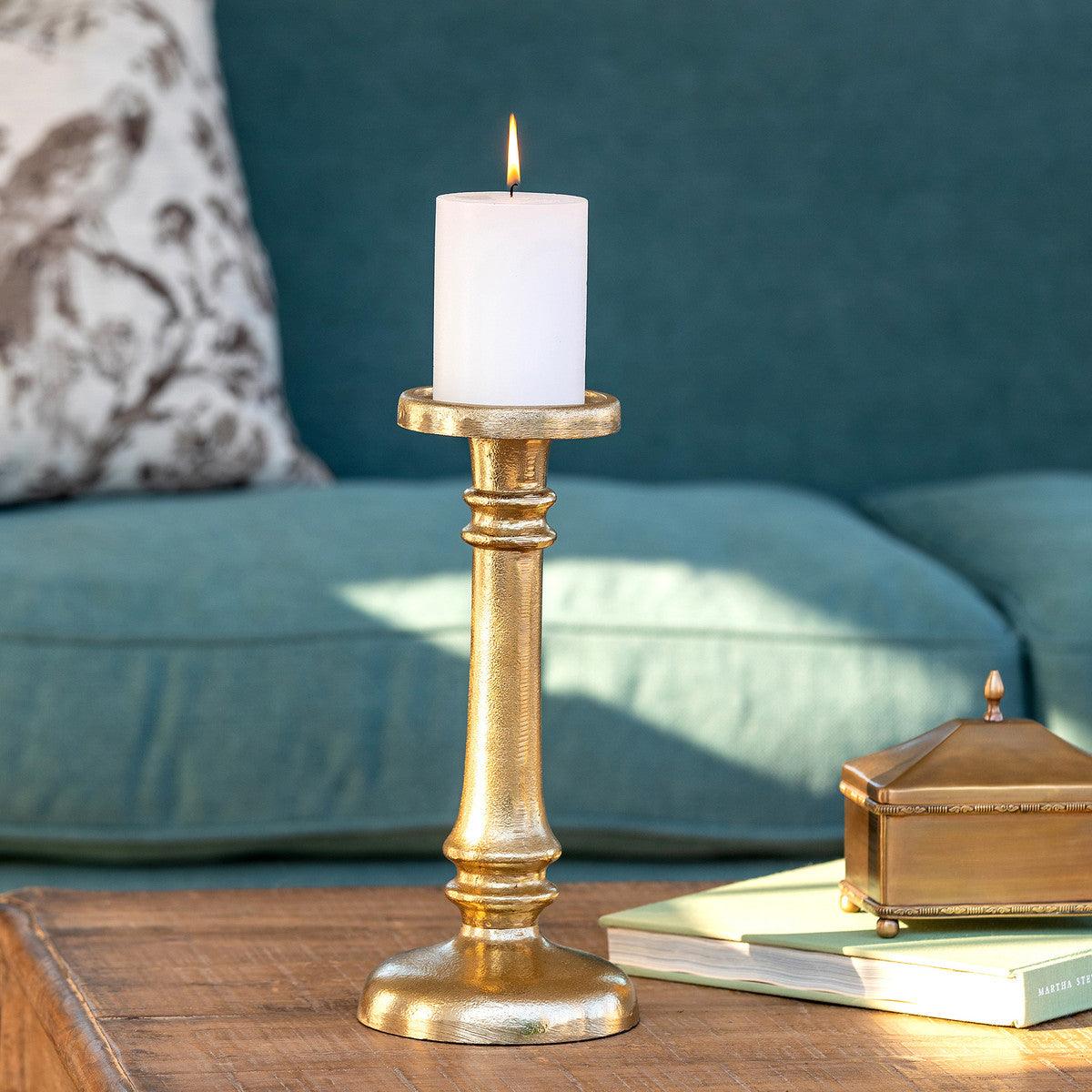 Classic Cast Aluminum Candle Stick, Small - Signastyle Boutique