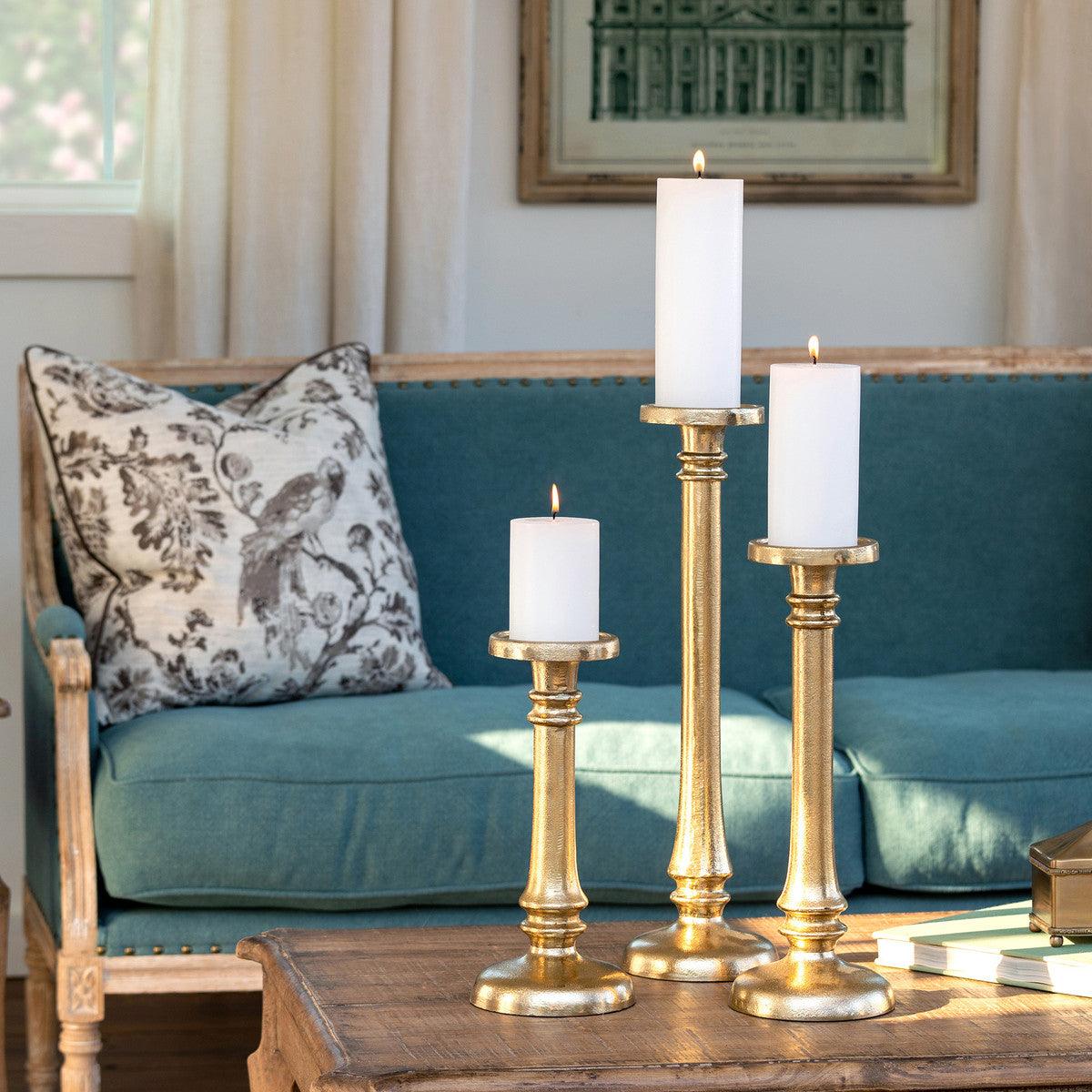 Classic Cast Aluminum Candle Stick, Small - Signastyle Boutique