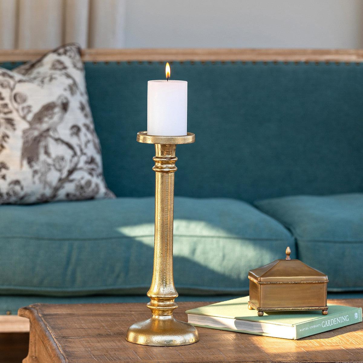 Classic Cast Aluminum Candle Stick, Medium - Signastyle Boutique