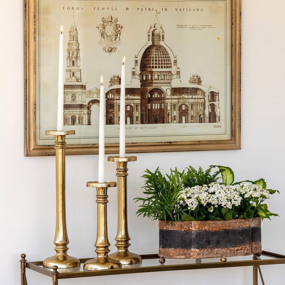 Classic Cast Aluminum Candle Stick, Medium - Signastyle Boutique