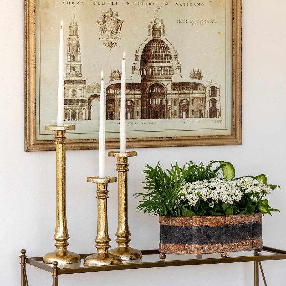 Classic Cast Aluminum Candle Stick, Large - Signastyle Boutique