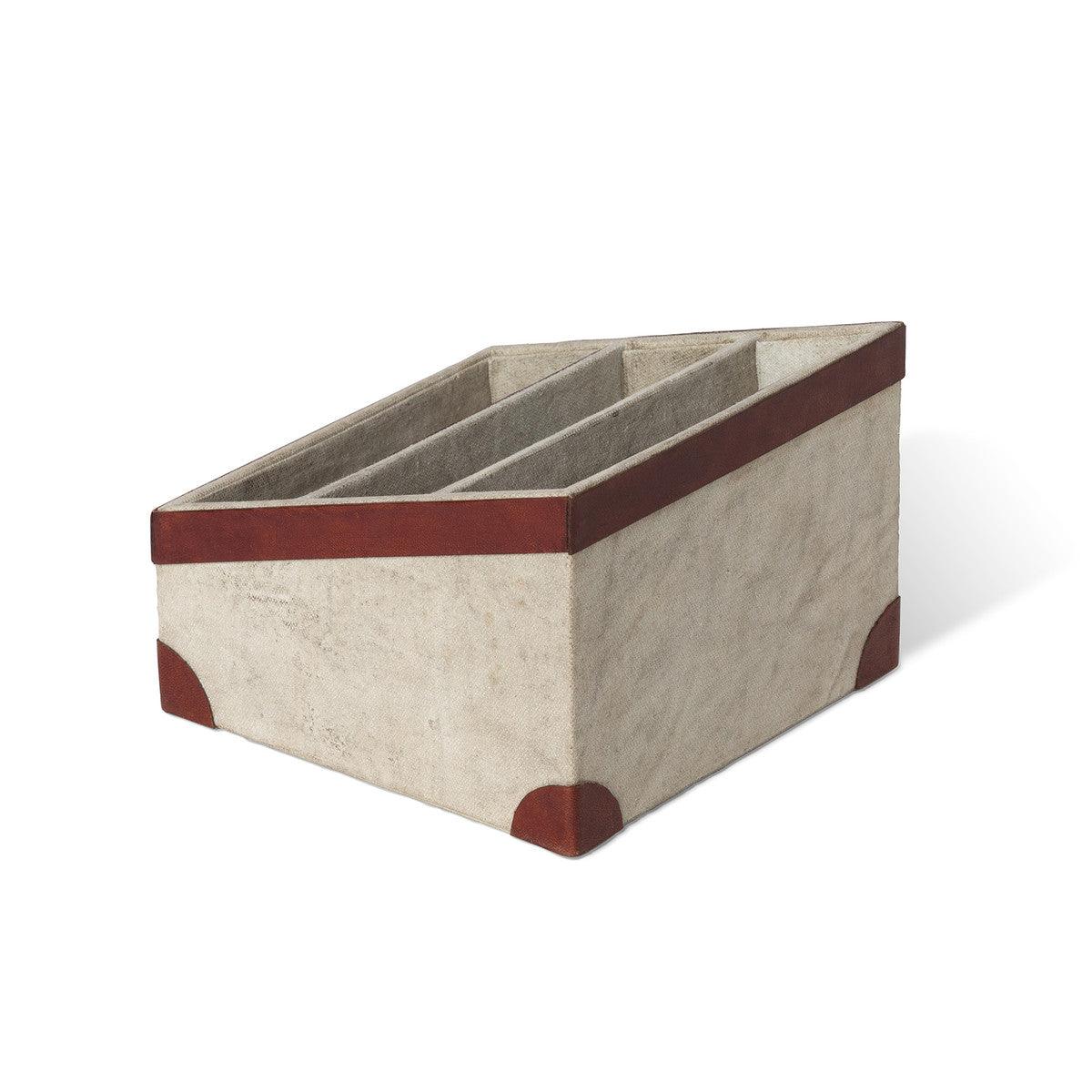 Antique Canvas Letter Holder with Genuine Leather - Signastyle Boutique