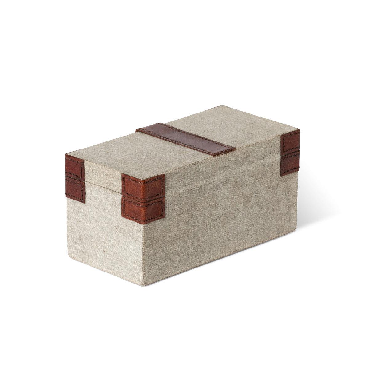 Antique Canvas Box with Genuine Leather - Signastyle Boutique