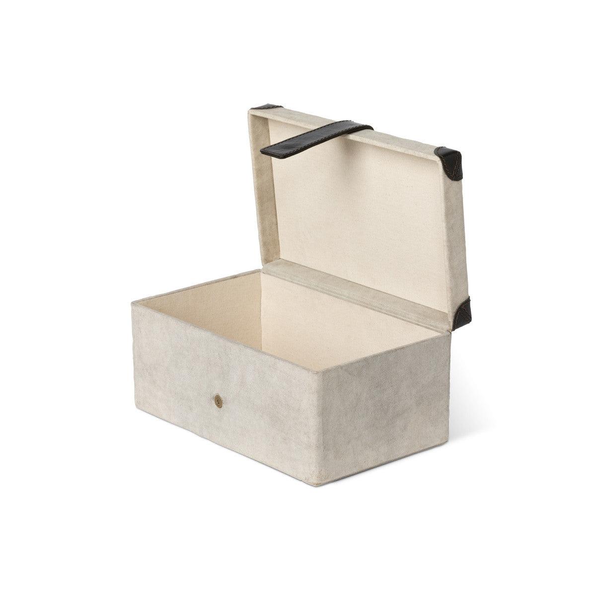 Antique Canvas Storage Box with Genuine Leather - Signastyle Boutique