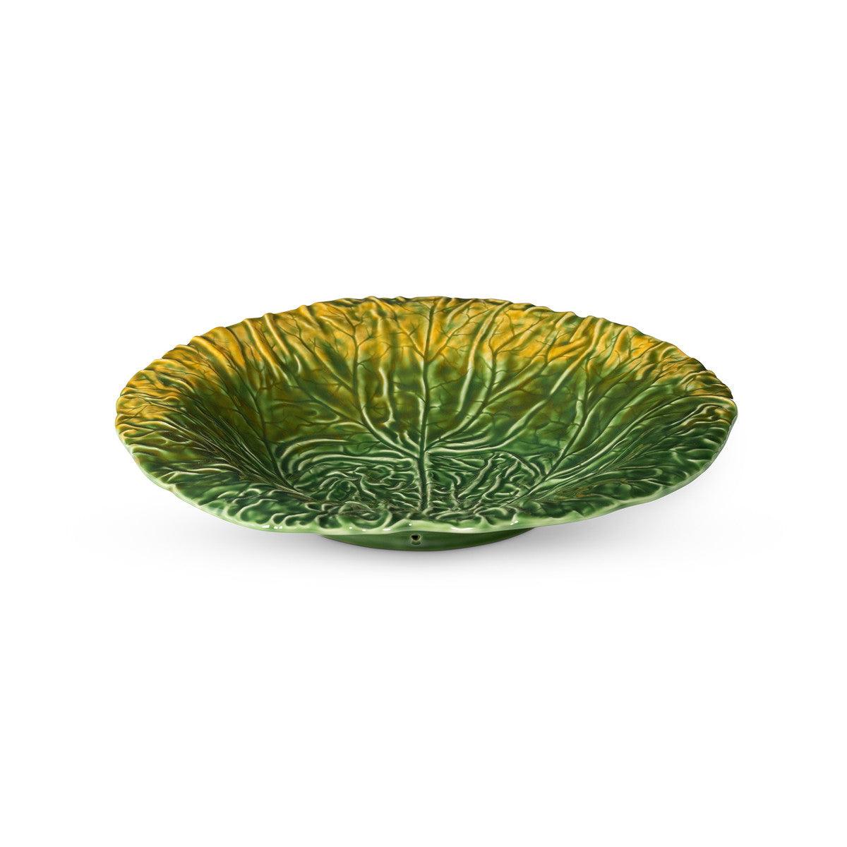 Green Cabbage Leaf Ceramic Charger, 14" Dia. - Signastyle Boutique