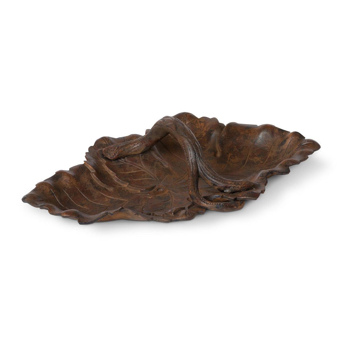 Cast Aluminum Grape Leaf Basket, Large - Signastyle Boutique