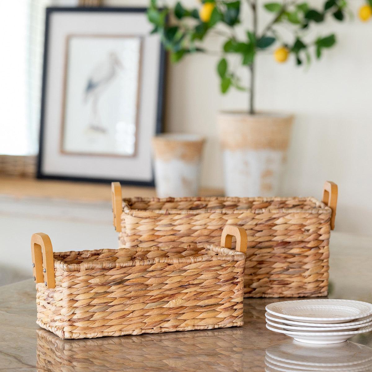 Woven Water Hyacinth Rectagle Storage Basket - Signastyle Boutique