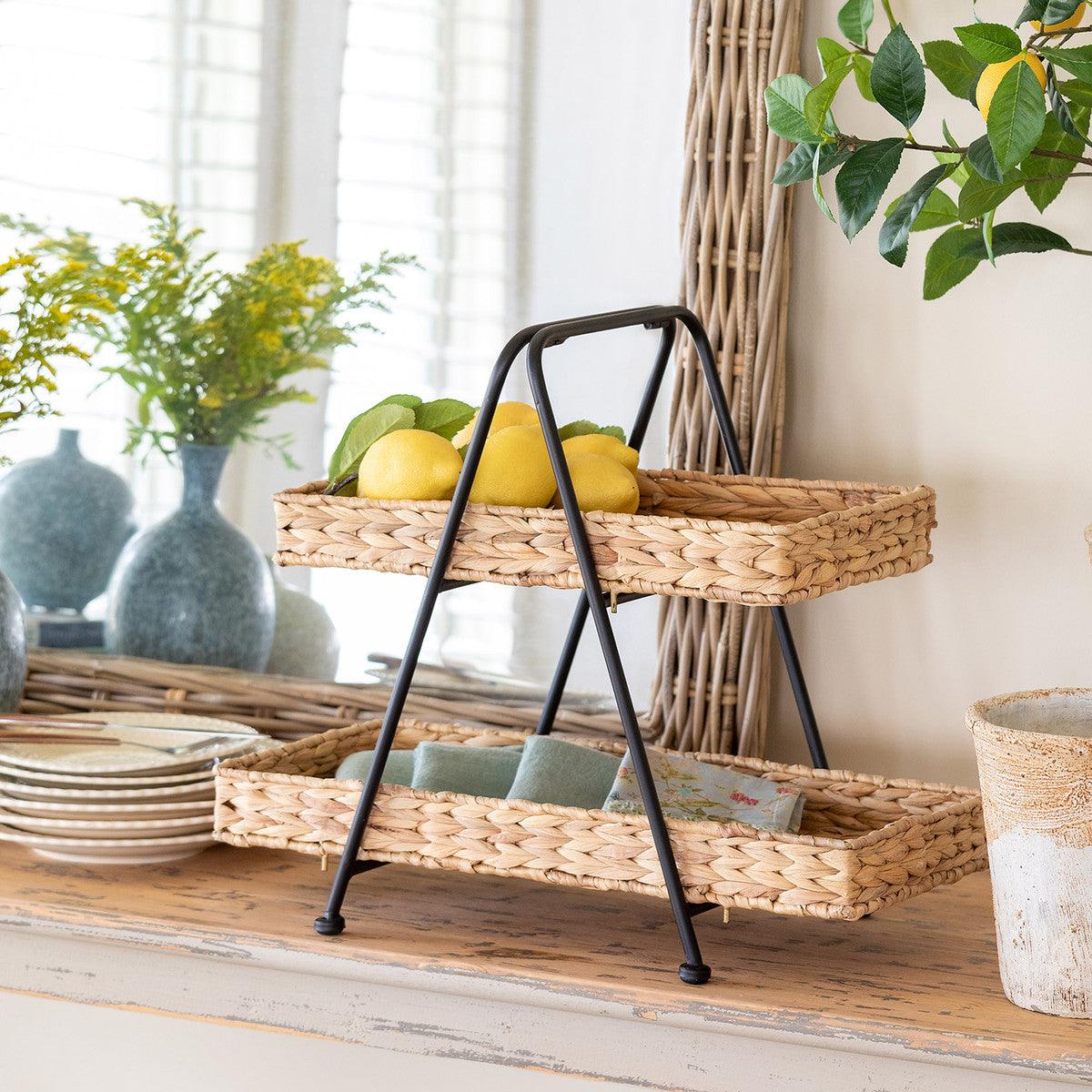 2-Tiered Water Hyacinth Server - Signastyle Boutique