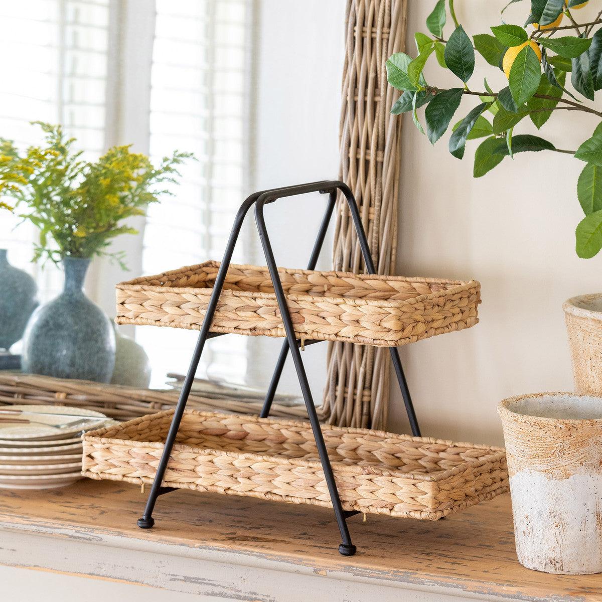 2-Tiered Water Hyacinth Server - Signastyle Boutique