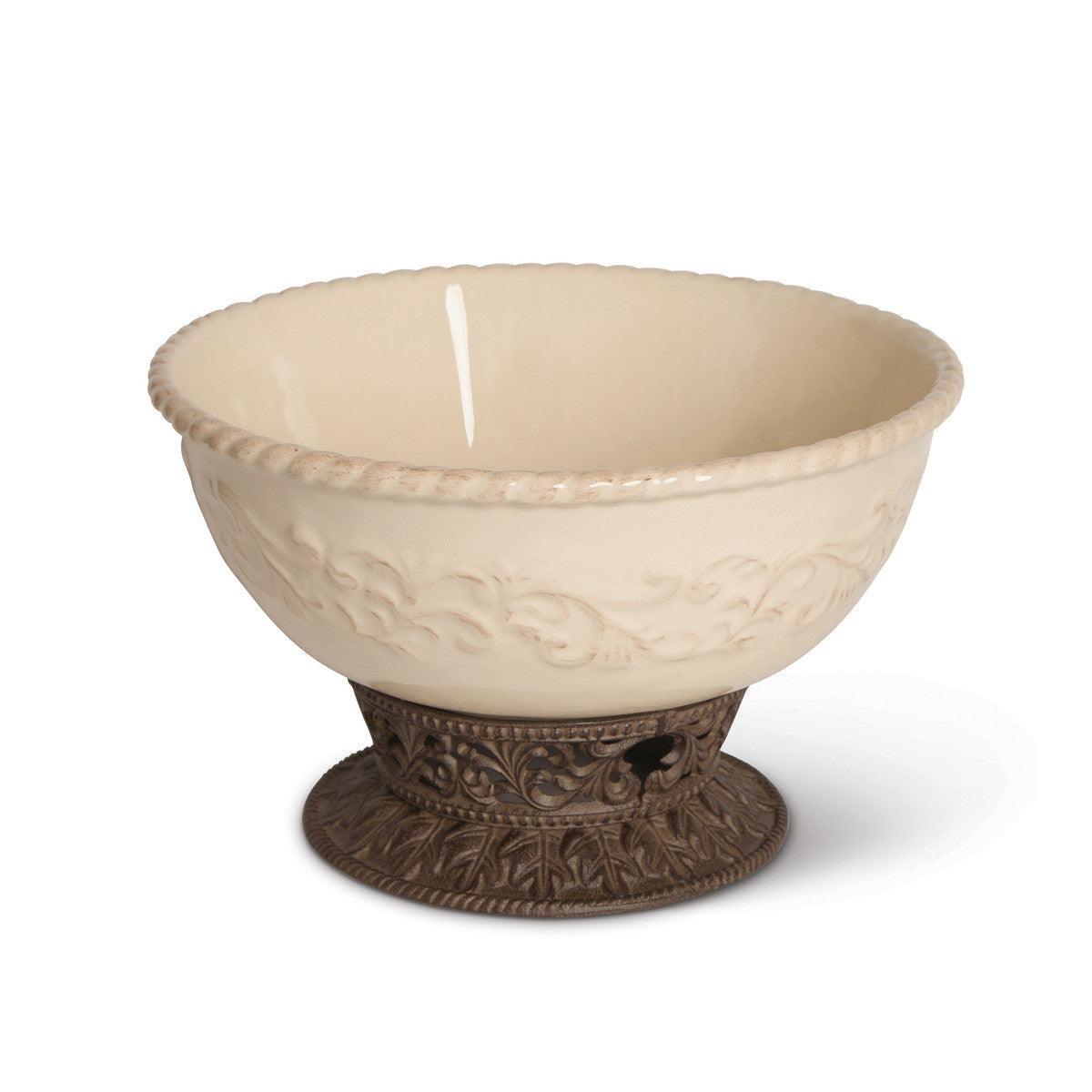 Acanthus Stoneware Bowl on Base - Signastyle Boutique