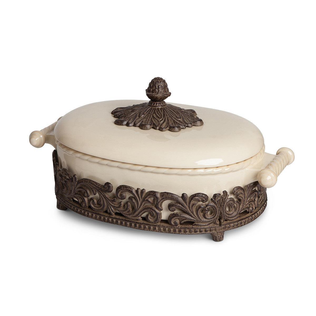 Acanthus Stoneware Lidded Casserole Dish - Signastyle Boutique