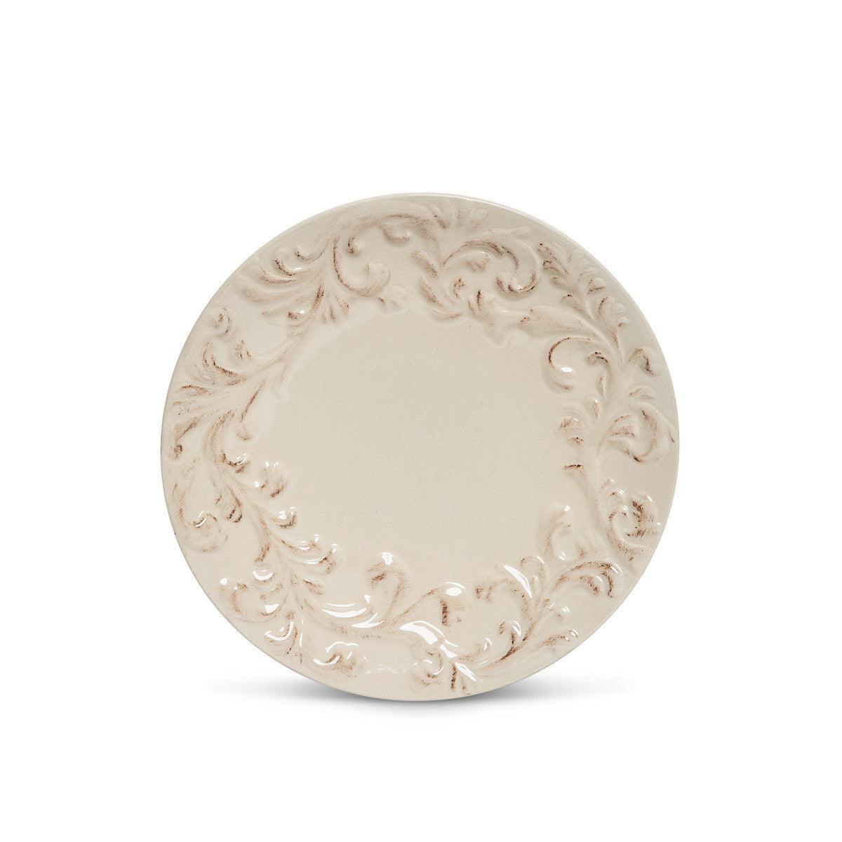 Acanthus Stoneware Appetizer Plates, Set of 4 - Signastyle Boutique