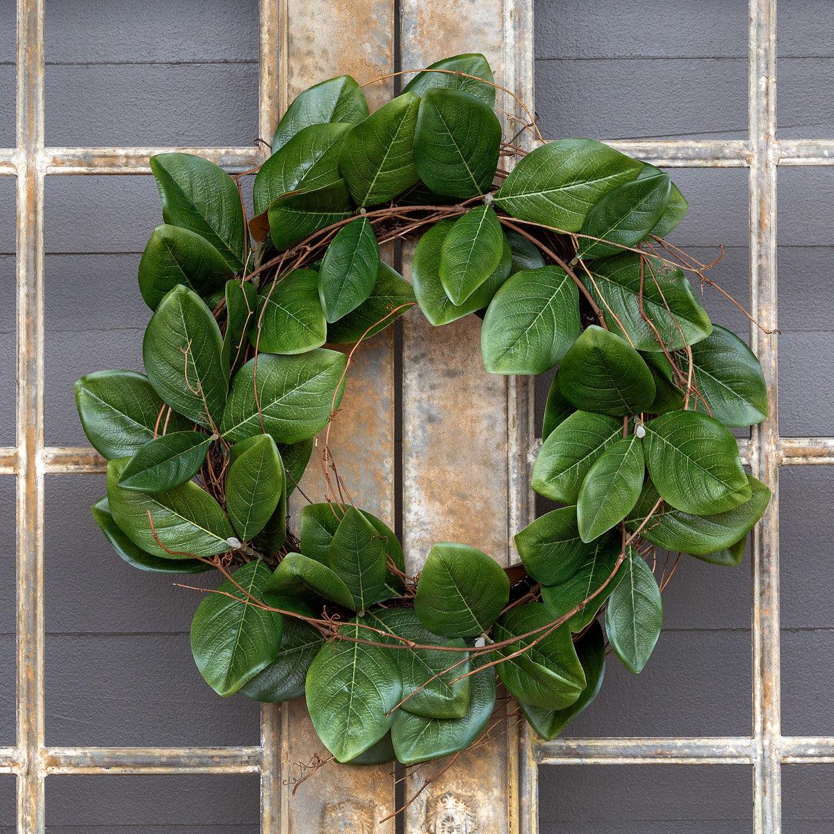 Magnolia Leaf and Twig Wreath - Signastyle Boutique