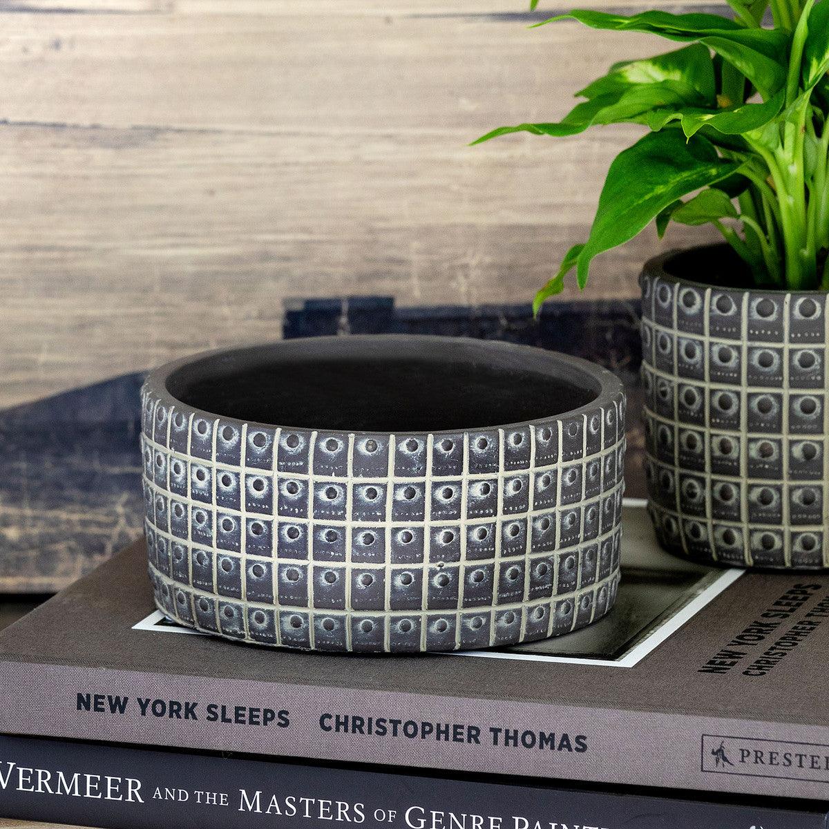 Rivet Pattern Low Planter - Signastyle Boutique