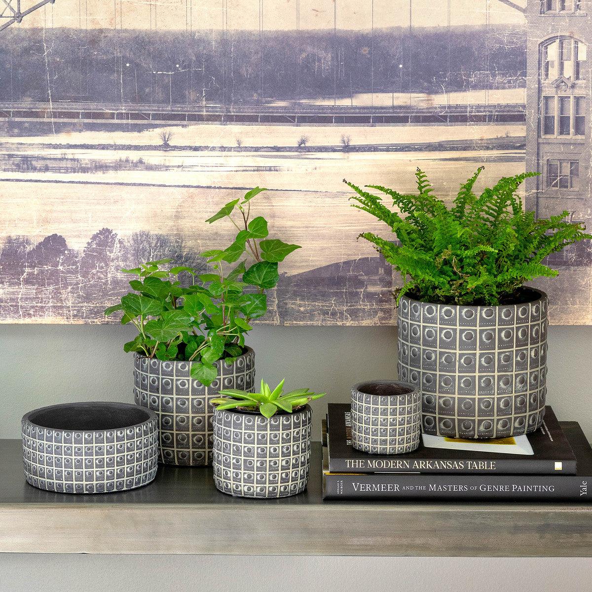 Rivet Pattern Low Planter - Signastyle Boutique