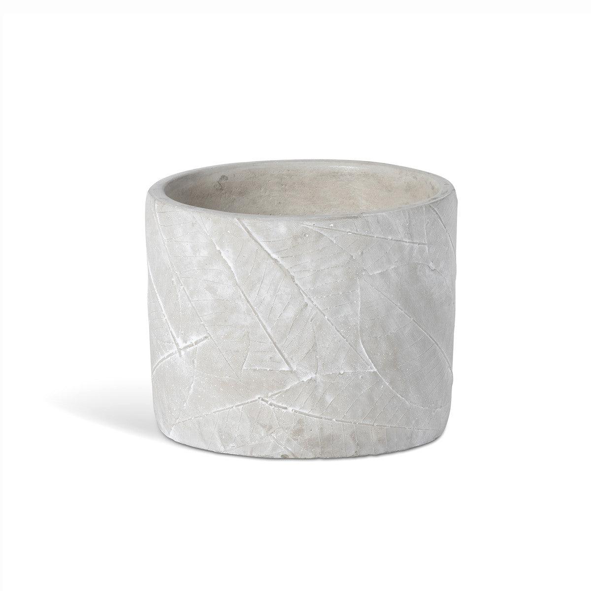 Leaf Embossed Cement Pot, Large - Signastyle Boutique
